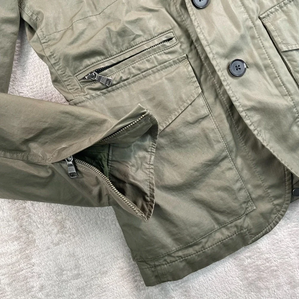 Banana Republic Olive Blazer‎ Jacket Men XS Seaweed Utility Safari Hybrid Zip Up